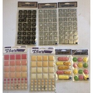 Sticko Inspirables Leather & Stone & Metal Stickers LOT SCRAPBOOKING STICKO